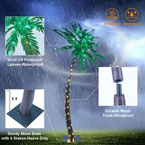 Lightshare 7 Feet Palm Tree, 96LED Lights, Decoration for Home, Party, Christmas, Nativity, Outdoor Patio