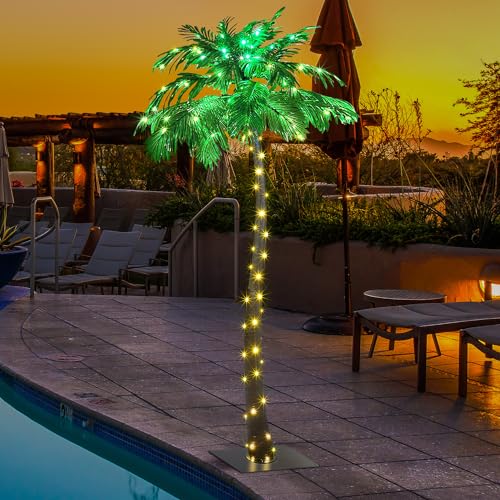 Lightshare 7 Feet Palm Tree, 96LED Lights, Decoration for Home, Party, Christmas, Nativity, Outdoor Patio