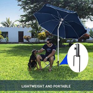 AMMSUN Patio Umbrella Steel Anchor Beach Umbrella Heavy Duty Metal Ground Grass Auger Holder Stands Base with Two Forks Ideal for Use in Soil For Flag, Fishing Rod, Outdoor, Park, Lawn