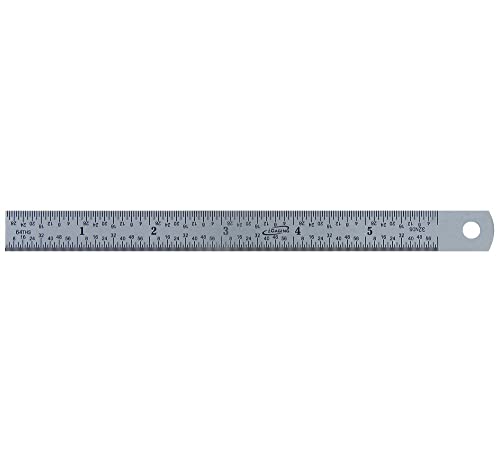 6" 4R (1/8, 1/16, 1/32, 1/64) Stainless Steel Machinist Ruler/Rule Scale