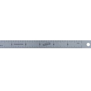 6" 4R (1/8, 1/16, 1/32, 1/64) Stainless Steel Machinist Ruler/Rule Scale