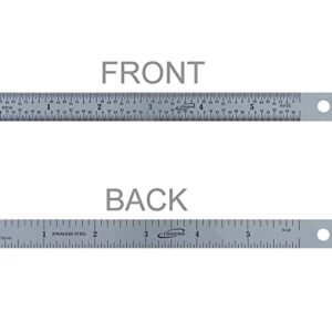 6" 4R (1/8, 1/16, 1/32, 1/64) Stainless Steel Machinist Ruler/Rule Scale