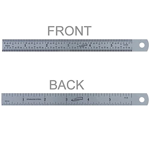 6" 4R (1/8, 1/16, 1/32, 1/64) Stainless Steel Machinist Ruler/Rule Scale