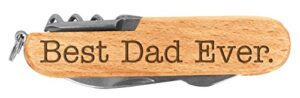 fathers day gift for dad best dad ever laser engraved wood 6 function multitool pocket knife