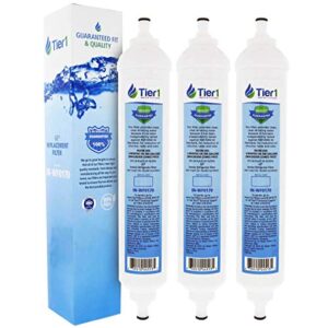 tier1 inline water filter nsf standard certified replacement for ge gxrtqr filter system - activated carbon media to reduce contaminants including chlorine taste and odor - 3 pack