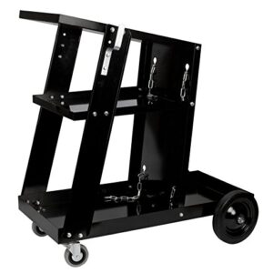 Performance Tool W53992 Universal Mobile Welding Cart with Storage Trays on Wheels for MIG Welders and Plasma Cutters, Black