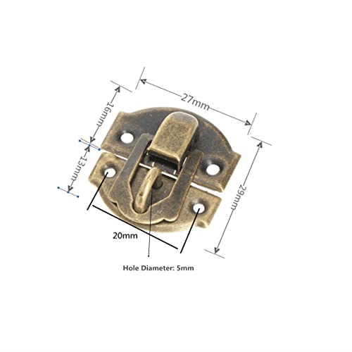 Dophee 12pcs Antique Brass Decorative Hasp Jewelry Wooden Box Hasp Latch Lock with Screws