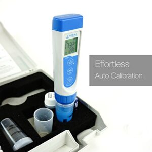 APERA INSTRUMENTS AI316 Premium Series PC60 5-in-1 Waterproof pH/EC (Conductivity) /TDS (ppm) /Salinity (ppt) /Temp. Multi-Parameter Pocket Tester Kit