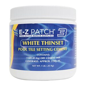 e-z patch 3 pool tile thinset cement for repairs - color adjustable pool tile adhesive (1 lb)