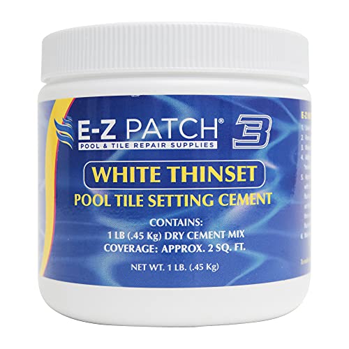 E-Z Patch 3 Pool Tile Thinset Cement for Repairs - Color Adjustable Pool Tile Adhesive (1 lb)