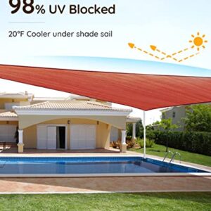 Quictent 24X24FT Large Overzied 185G HDPE Square Sun Shade Sail Canopy 98% UV Block Outdoor Patio Garden with Hardware Kit (24'x24', Terracotta)