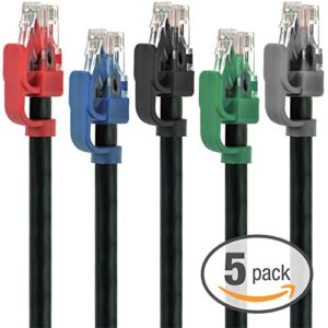 mediabridge cat6 ethernet patch cable (5-pack - 10 feet) - soft flex tab - rj45 computer networking cord - multi-color - (part# 32-699-10x5m)