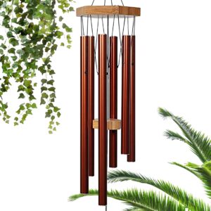 UpBlend Outdoors Wind Chimes for Outside - 29" Copper-Red Wind Chime Outdoor, Zen Garden Chimes for Outdoors, Tin Windchime, Decor Windchimes for Mom, Grandma, Gifts for Her