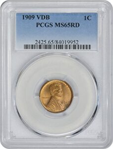 1909-p vdb lincoln cent ms65rd pcgs