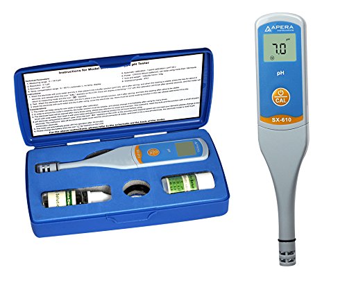 Apera Instruments, LLC-AI221 SX610 Waterproof pH Pen Tester, ±0.1 pH Accuracy, 0-14.0 pH Range, Suitable for Test Tube Testing, Replaceable Probe