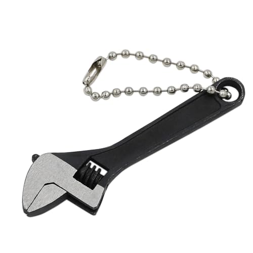 GENNEL 2.5 inch Mini Size Adjustable Wrench, 2.5" Black Tiny Spanner Nut Wrench Tool, Jaw Capacity 0~10mm