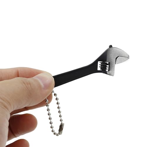 GENNEL 2.5 inch Mini Size Adjustable Wrench, 2.5" Black Tiny Spanner Nut Wrench Tool, Jaw Capacity 0~10mm