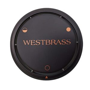 westbrass d493chm-12 universal patented deep soak round replacement 2-hole bathtub overflow cover for full and over-filled closure, 1 pack, oil rubbed bronze