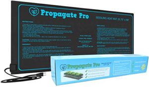 propagate pro 4' foot seedling heating mat | fits (4) standard 1020 tray | 48" inch germination grow heat pad for seed & starter plants soil warmer for indoor home gardening (20x48 single)