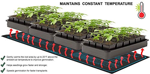 Propagate Pro 4' Foot Seedling Heating Mat | Fits (4) Standard 1020 Tray | 48" inch Germination Grow Heat Pad for Seed & Starter Plants Soil Warmer for Indoor Home Gardening (20x48 Single)