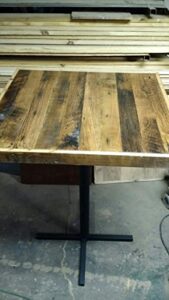 oak barn wood tabletop.