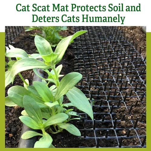 Gardener's Supply Company Cat Scat Mat | Harmless & Non-Toxic Animal Deterrer for Indoor Outdoor Garden & Plant Protection | 6.5 Feet Long - Easy to Cut to Size - Black