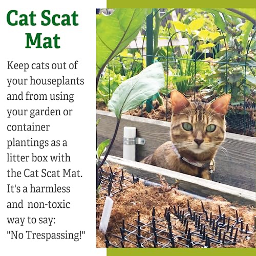 Gardener's Supply Company Cat Scat Mat | Harmless & Non-Toxic Animal Deterrer for Indoor Outdoor Garden & Plant Protection | 6.5 Feet Long - Easy to Cut to Size - Black