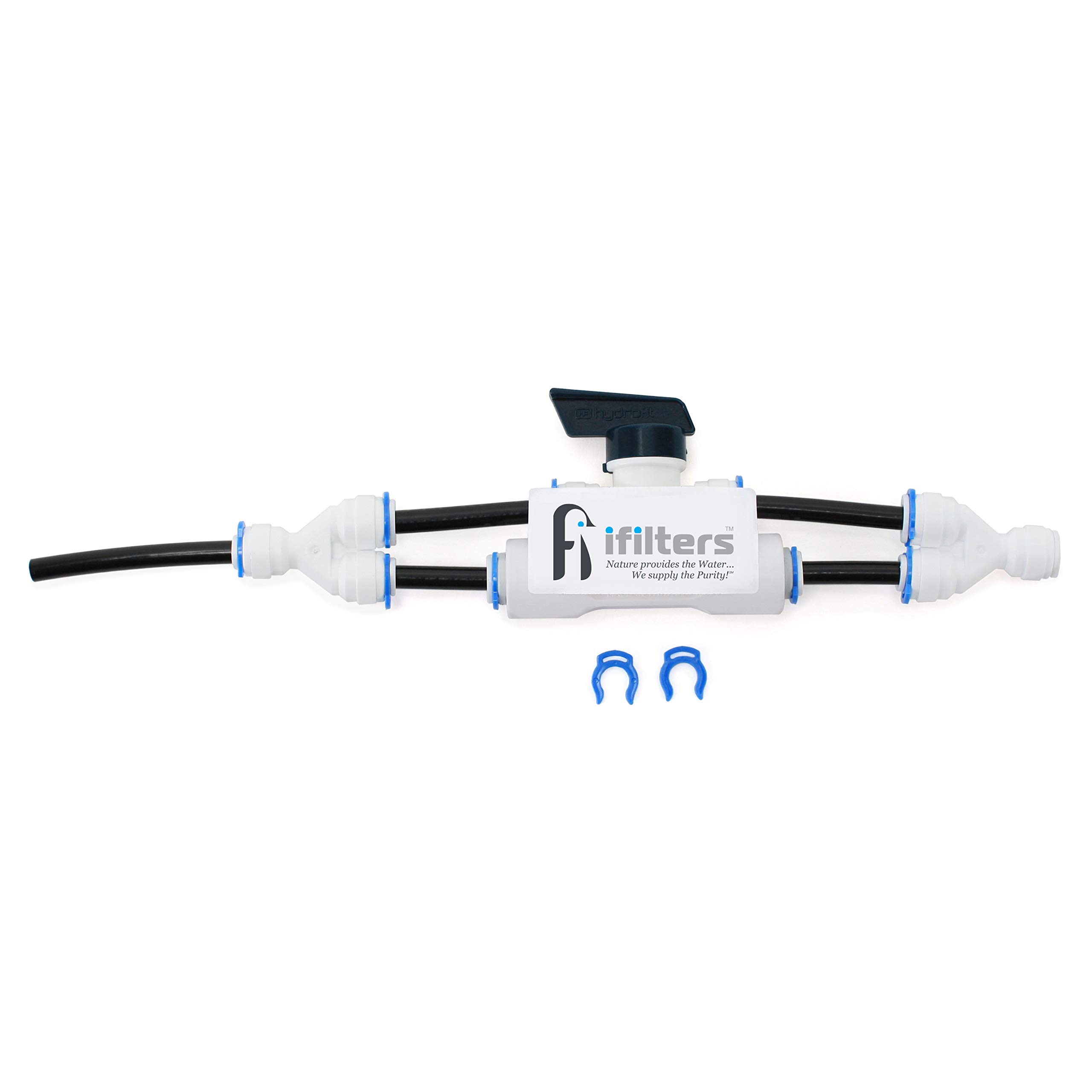 iFilters Reverse Osmosis RO Flush Kit Valve for 50 GPD RO System, 1/4" QC Ports