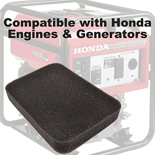 HQRP Foam Cleaner Element compatible with Honda EM3000, EM3500, EM3800, EM4000, EM5000, EM6000, EM6500, EMS3800, EMS4000, EMS4500 Series Generators