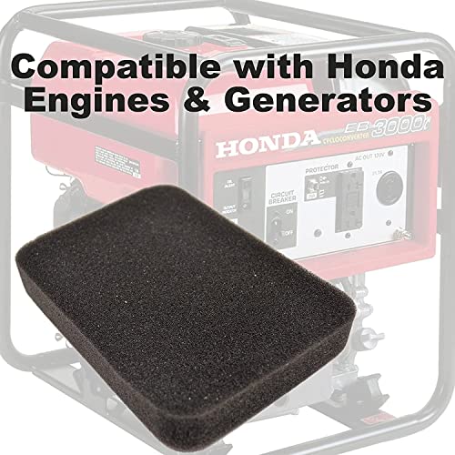 HQRP 2-Pack Foam Cleaner Element compatible with Honda EM3000, EM3500, EM3800, EM4000, EM5000, EM6000, EM6500, EMS4000, EMS4500 Series Generators