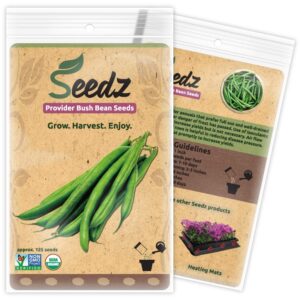 organic green bean seeds, appr. 125, green bean, heirloom vegetable seeds, certified organic, non gmo, non hybrid, usa