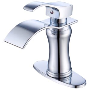 chrome bathroom faucet waterfall single handle one hole bathroom vanity sink faucet