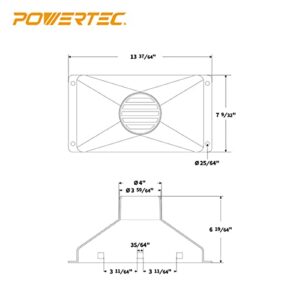 POWERTEC 70169 Mini Gulp Dust Hood Collector with 4" ID Port - ABS Plastic Fitting for Woodworking Dust Collection Hose