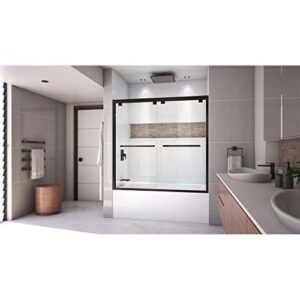 DreamLine Encore 56-60 in. W x 58 in. H Semi-Frameless Bypass Tub Door in Oil Rubbed Bronze, SHDR-1660580-06