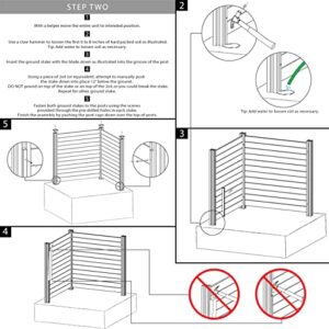 Enclo Privacy Screens ZP19014 No Dig Premium Full-Coverage White Vinyl Privacy Fence Screen Kit, 48" W x 48" H, Perfect to Enclose Trash Bins and A/C Units (2-Panels)