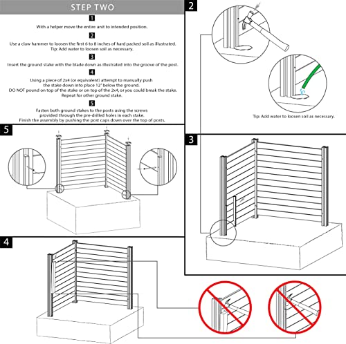 Enclo Privacy Screens ZP19014 No Dig Premium Full-Coverage White Vinyl Privacy Fence Screen Kit, 48" W x 48" H, Perfect to Enclose Trash Bins and A/C Units (2-Panels)