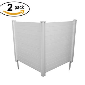 Enclo Privacy Screens ZP19014 No Dig Premium Full-Coverage White Vinyl Privacy Fence Screen Kit, 48" W x 48" H, Perfect to Enclose Trash Bins and A/C Units (2-Panels)