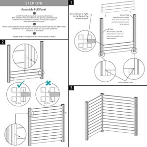 Enclo Privacy Screens ZP19014 No Dig Premium Full-Coverage White Vinyl Privacy Fence Screen Kit, 48" W x 48" H, Perfect to Enclose Trash Bins and A/C Units (2-Panels)