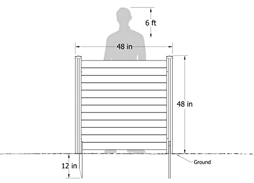 Enclo Privacy Screens ZP19014 No Dig Premium Full-Coverage White Vinyl Privacy Fence Screen Kit, 48" W x 48" H, Perfect to Enclose Trash Bins and A/C Units (2-Panels)