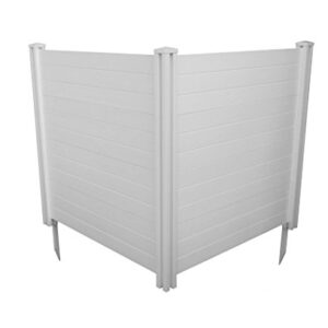 Enclo Privacy Screens ZP19014 No Dig Premium Full-Coverage White Vinyl Privacy Fence Screen Kit, 48" W x 48" H, Perfect to Enclose Trash Bins and A/C Units (2-Panels)