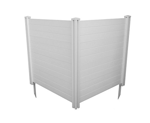 Enclo Privacy Screens ZP19014 No Dig Premium Full-Coverage White Vinyl Privacy Fence Screen Kit, 48" W x 48" H, Perfect to Enclose Trash Bins and A/C Units (2-Panels)