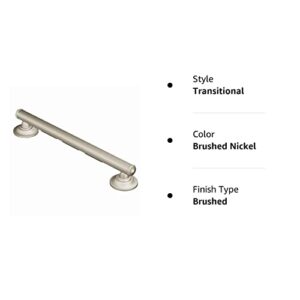 Moen Brushed Nickel Bathroom Safety 16-inch Shower Grab Bar with Comfort Grip Pad for Handicapped or Elderly, R8716D1GBN