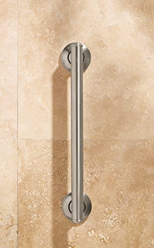 Moen Brushed Nickel Bathroom Safety 16-inch Shower Grab Bar with Comfort Grip Pad for Handicapped or Elderly, R8716D1GBN