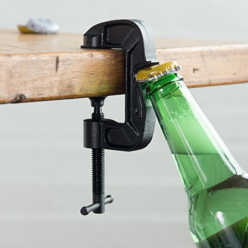 Suck UK Bottle Opener G-Clamp | Beer Bottle Opener & Beer Gifts For Men | Cast Iron Bar Accessories Or Man Cave Accessories | Novelty Bottle Openers & Kitchen Gadgets | Bar Supplies & Bartender Tools