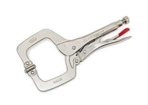 crescent 11" locking c-clamp with swivel pad tips - carded - c11ccsvn , red