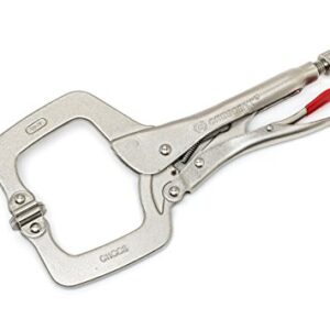 Crescent 11" Locking C-Clamp with Swivel Pad Tips - Carded - C11CCSVN , Red