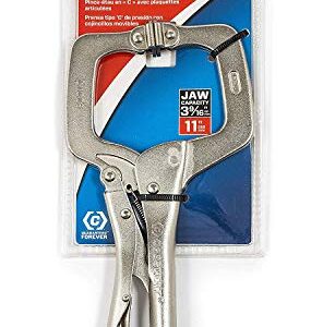 Crescent 11" Locking C-Clamp with Swivel Pad Tips - Carded - C11CCSVN , Red