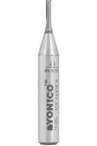 yonico router bits straight bit solid carbide insert 1/16-inch diameter 1/4-inch shank 14002q