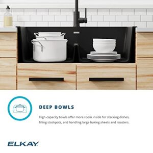 Elkay Quartz Classic ELGDLB3322WH0 Equal Double Bowl Drop-in Sink with Aqua Divide, White