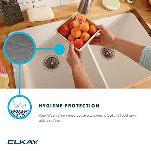 Elkay Quartz Classic ELGDLB3322WH0 Equal Double Bowl Drop-in Sink with Aqua Divide, White